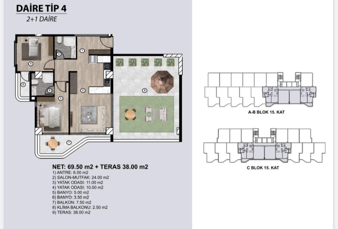 A new large-scale project in Mersin with the concept of "city in town", Tomyuk district - Umbrella Group - Photo 31