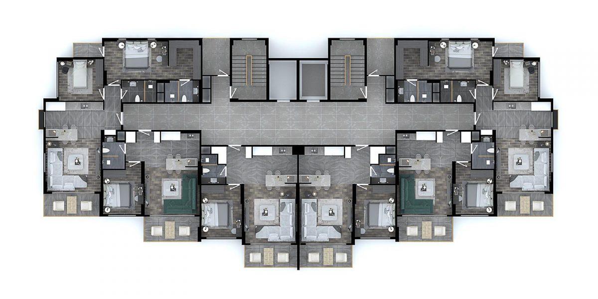 High-rise residential complex with 1+1 and 2+1 apartments in Mersin - Umbrella Group - Photo 21