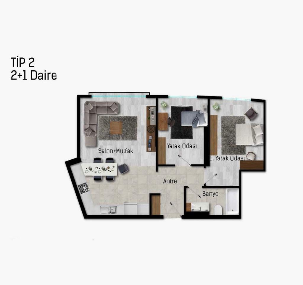 Modern residence with 2+1 and 3+1 apartments in the center of Istanbul - Umbrella Group - Photo 12