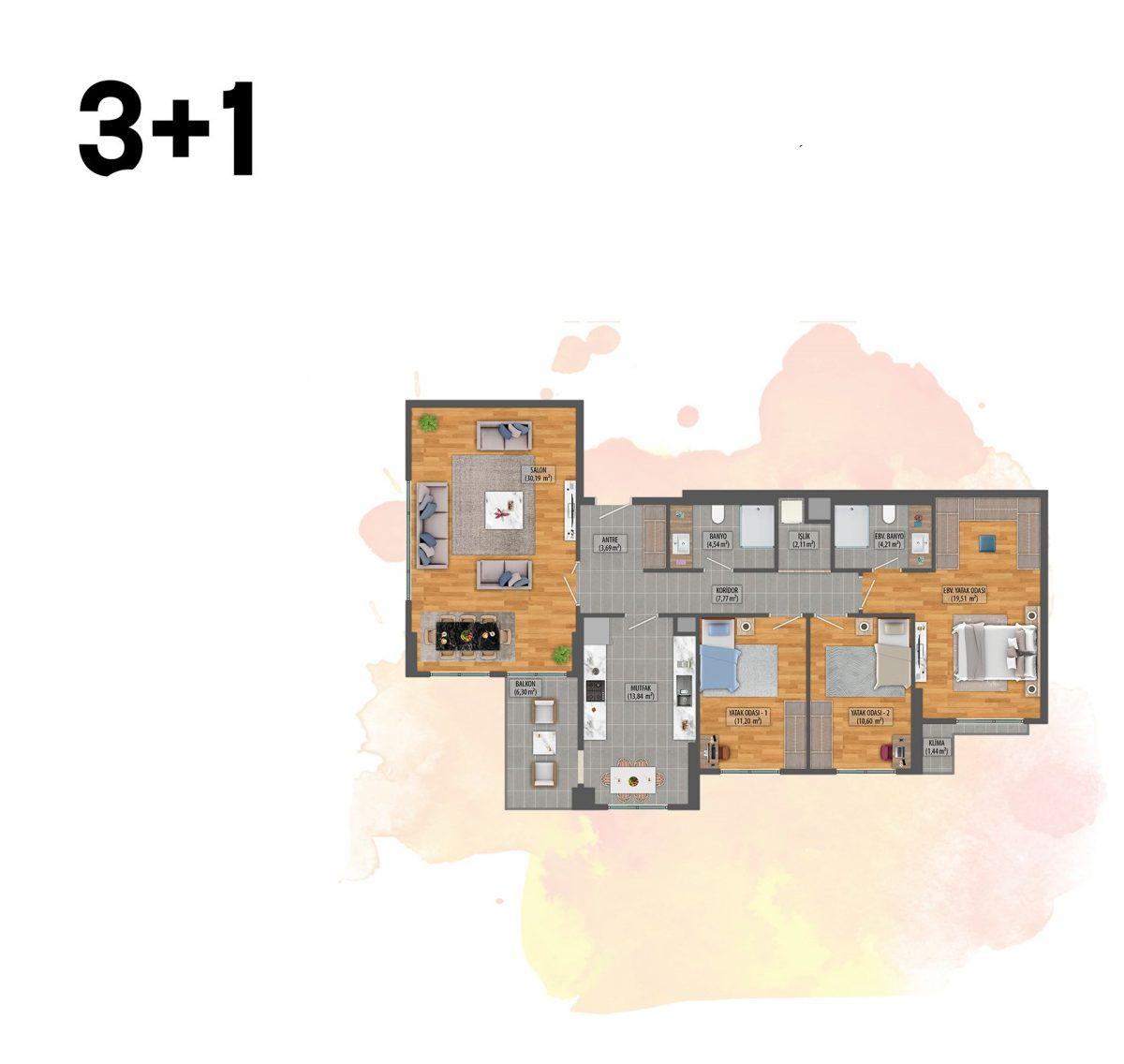 New project in Istanbul with spacious plans 1+1, 2+1 and 3+1 - Umbrella Group - Photo 9