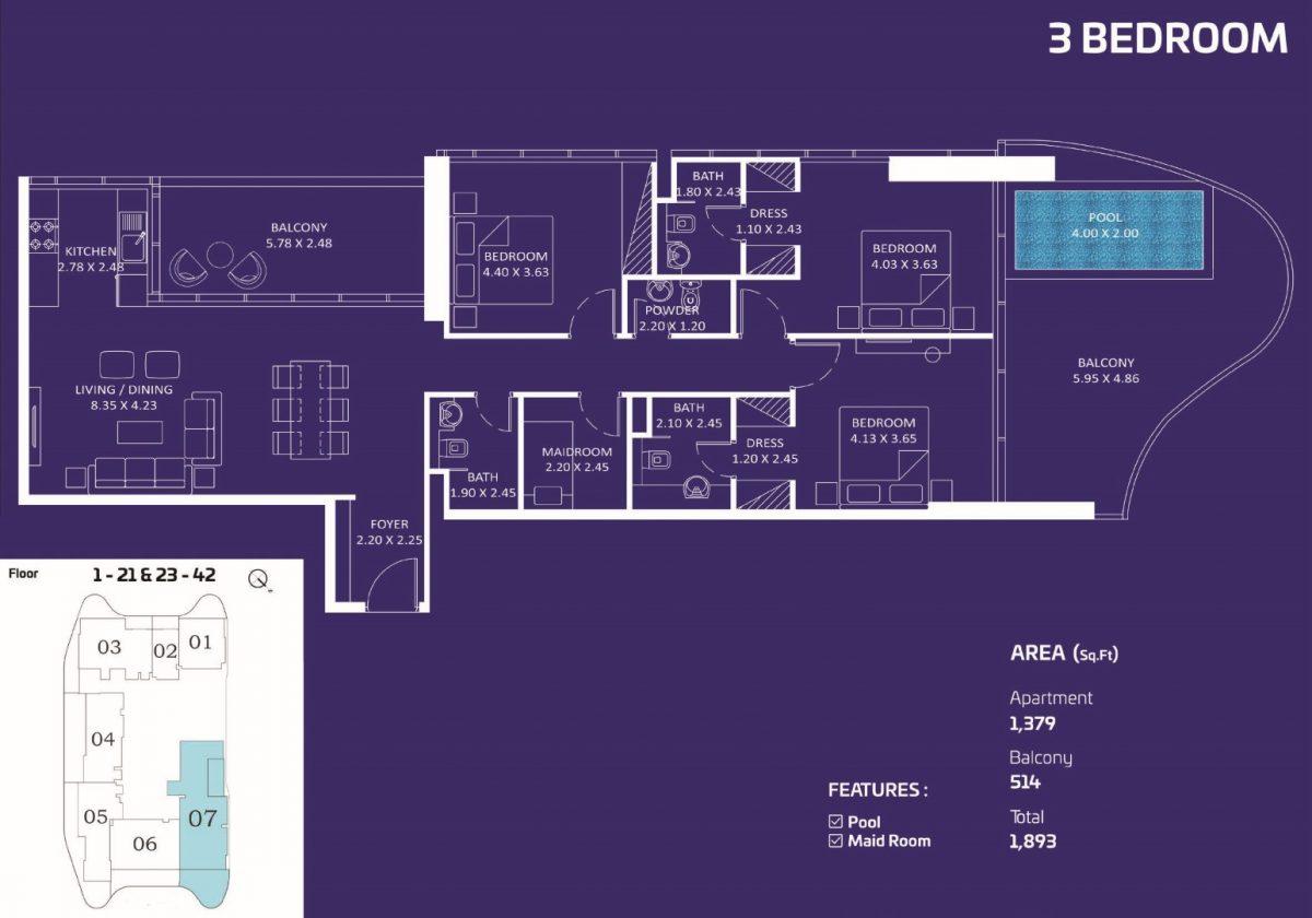 Danube Oceanz Tower 3 is located in the heart of Dubai Maritime City - Umbrella Group - Photo 8