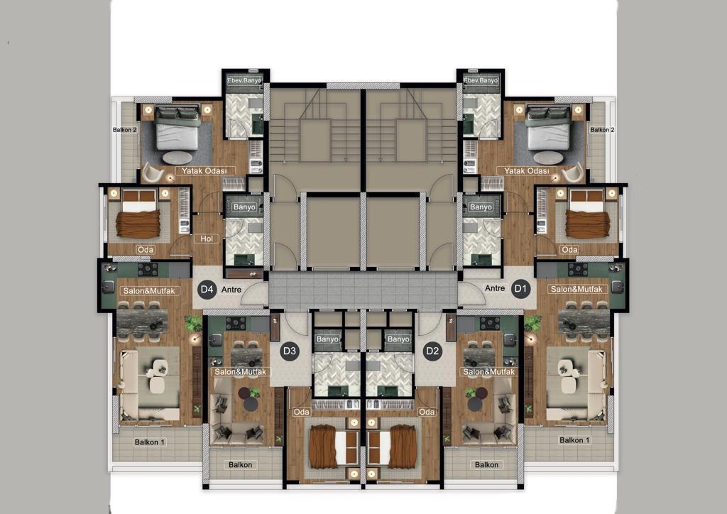 New cosy residential complex in Mersin, 1+1, 2+1 apartments - Umbrella Group - Photo 13