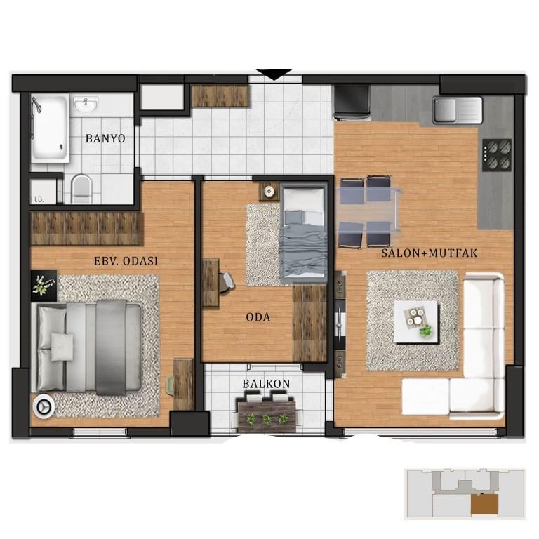 Apartment complex with 1+1, 2+1 and 3+1 apartments in Istanbul, Kartal district - Umbrella Group - Photo 15