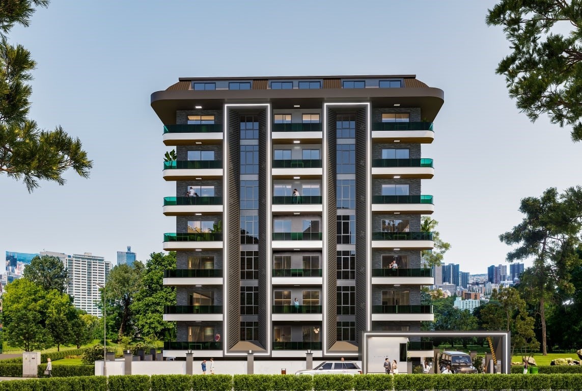 New residential complex with 1+1, 2+1 and 3+1 apartments in the center of Alanya - Umbrella Group