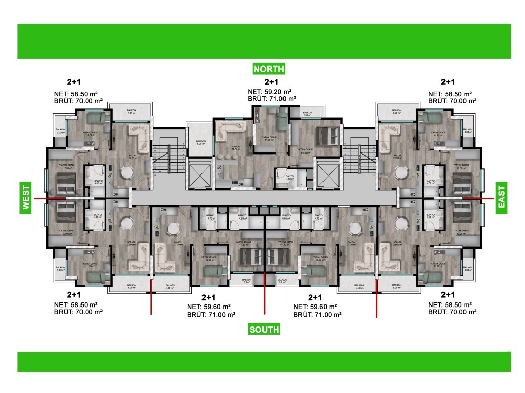 New residential complex with 1+1 and 2+1 apartments in Mezitli district - Umbrella Group - Photo 7