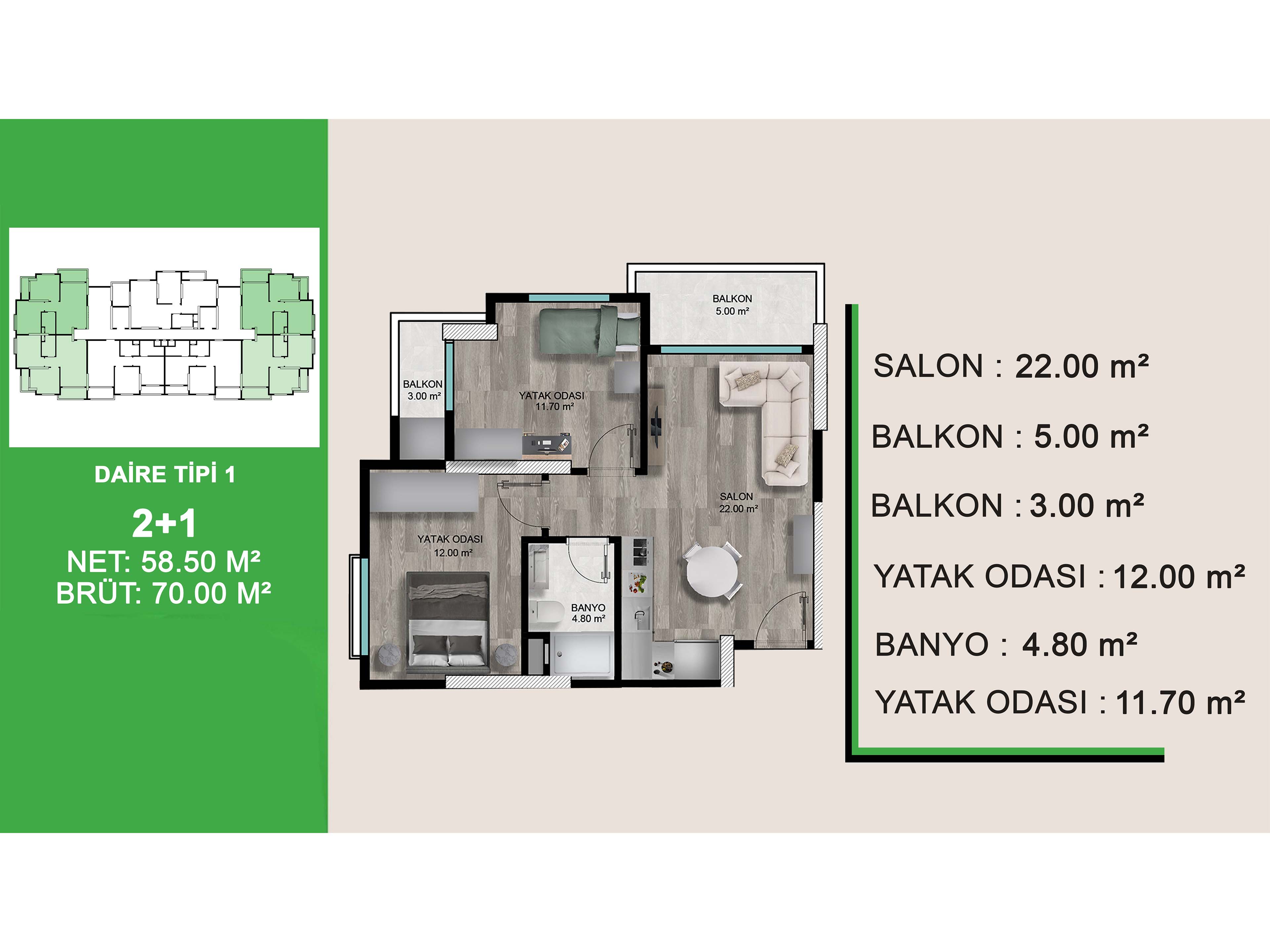 New residential complex with 1+1 and 2+1 apartments in Mezitli district - Umbrella Group - Photo 8