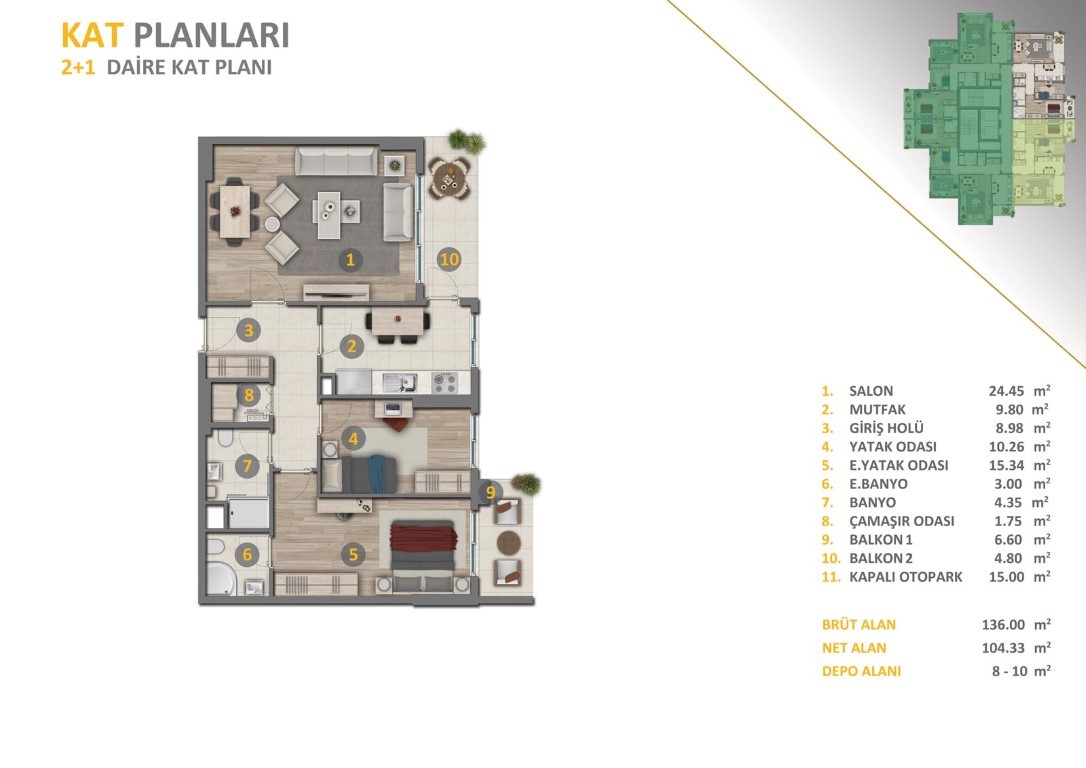 New project with 2+1 and 3+1 apartments in Istanbul - Umbrella Group - Photo 5