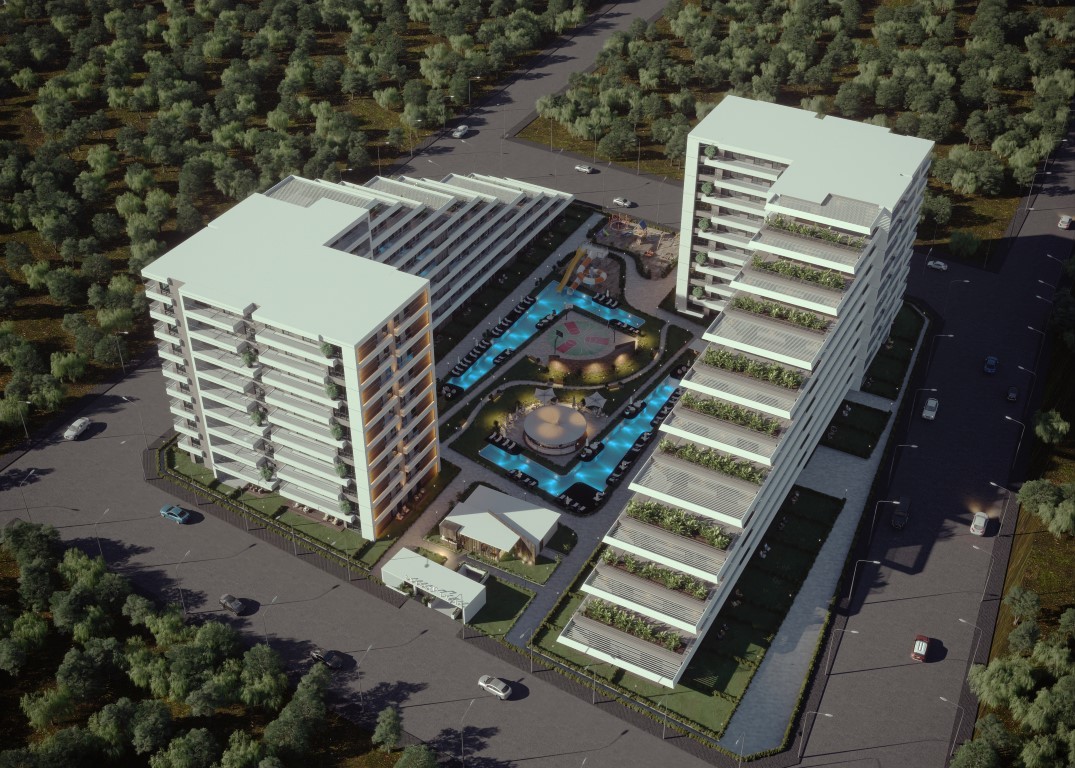 Project of a modern residential complex in the city of Antalya by the developer - Umbrella Group