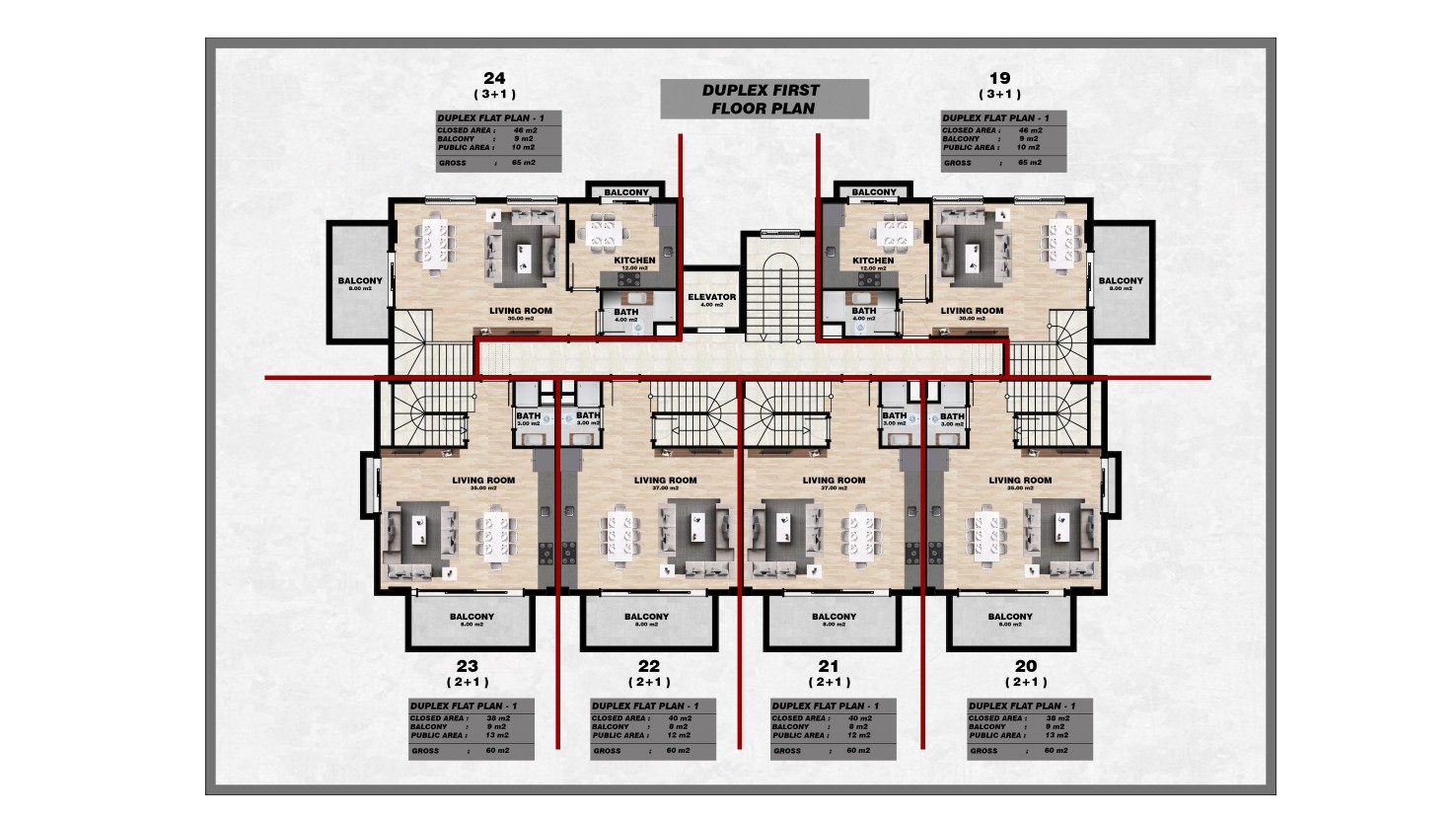 New project in the heart of Alanya, with apartments of 1+1, 2+1 and 3+1 - Umbrella Group - Photo 31
