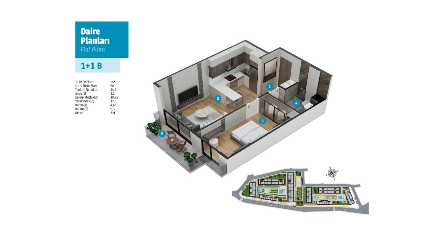 Large-scale residential complex in the city of Istanbul, Area: 60-230 m 2 - Umbrella Group - Photo 17