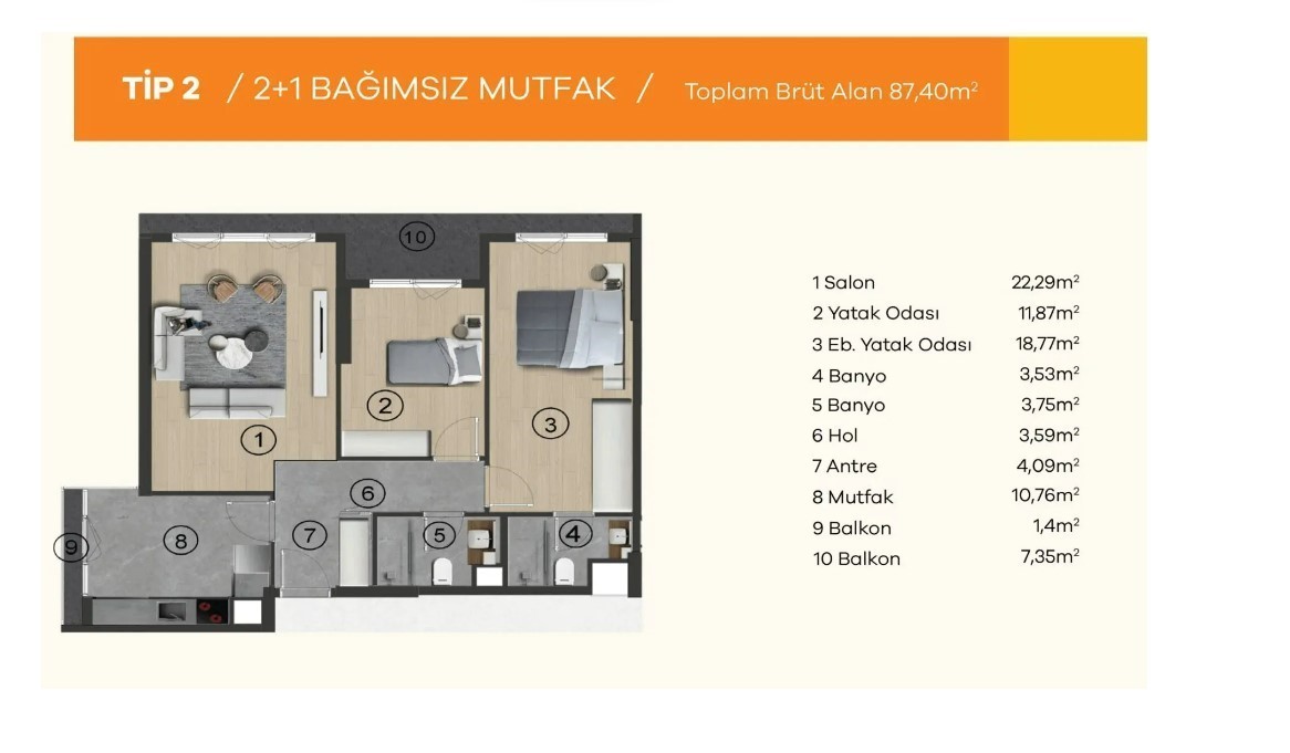 Modern project with 2+1 apartments in Ankara - Umbrella Group - Photo 13