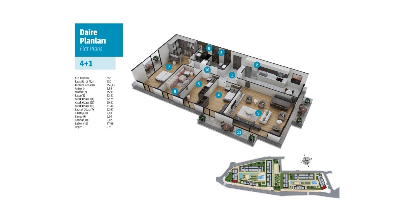 Large-scale residential complex in the city of Istanbul, Area: 60-230 m 2 - Umbrella Group - Photo 20