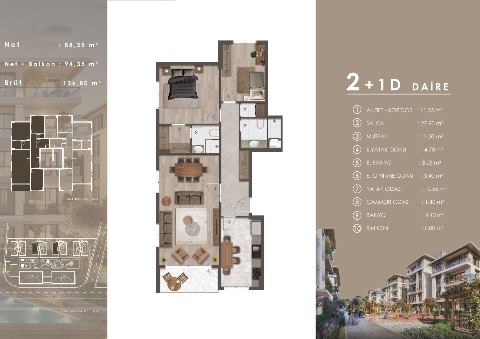 Apartments 2+1 in a new low-rise residential complex in Başakşehir district, Istanbul - Umbrella Group - Photo 9