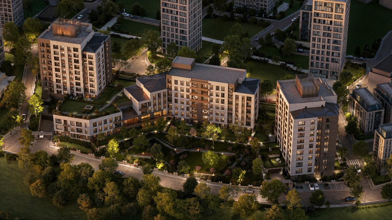 Apartments in Istanbul in the Ataşehir district in a modern residential complex