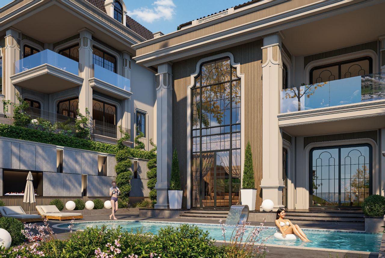 Villa complex with panoramic views of the sea and the city in Tepe - Photo 3