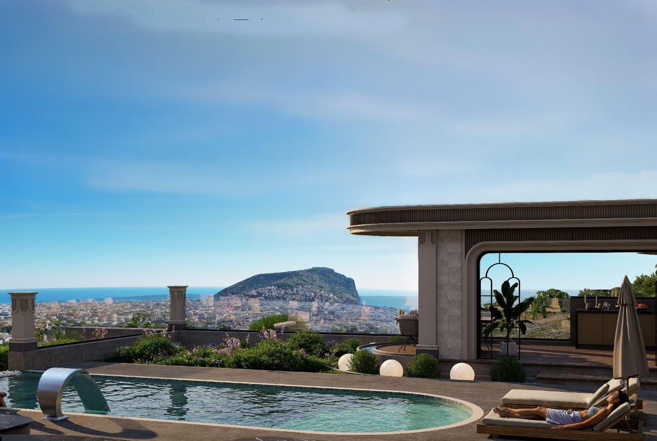 Villa complex with panoramic views of the sea and the city in Tepe - Photo 12