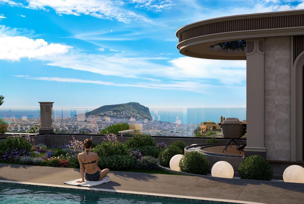 Villa complex with panoramic views of the sea and the city in Tepe - Photo 10
