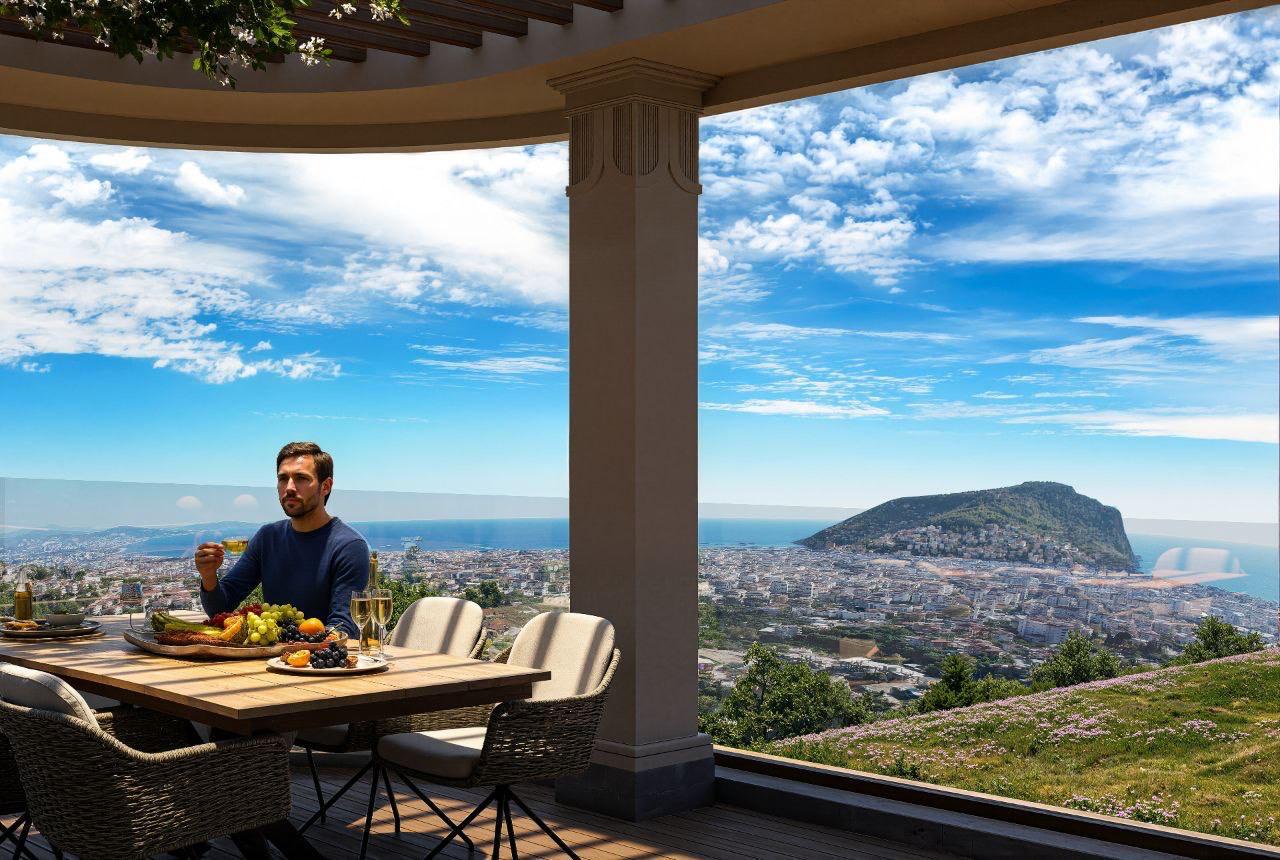 Villa complex with panoramic views of the sea and the city in Tepe - Photo 14