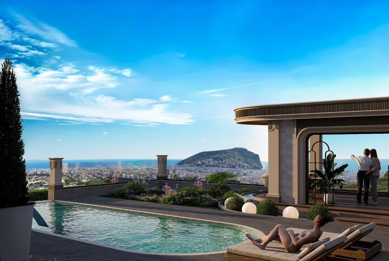 Villa complex with panoramic views of the sea and the city in Tepe - Photo 11