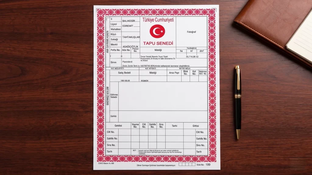 Sample of a Turkish Title Deed (Tapu Senedi)