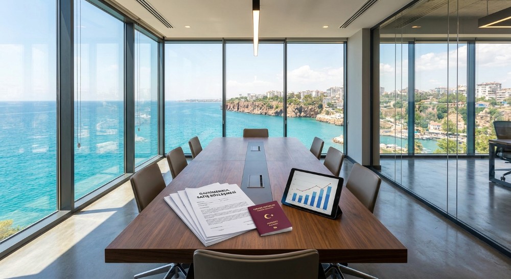 Umbrella Group ofisinde Antalya'da gayrimenkul satın alma üzerine danışmanlık.