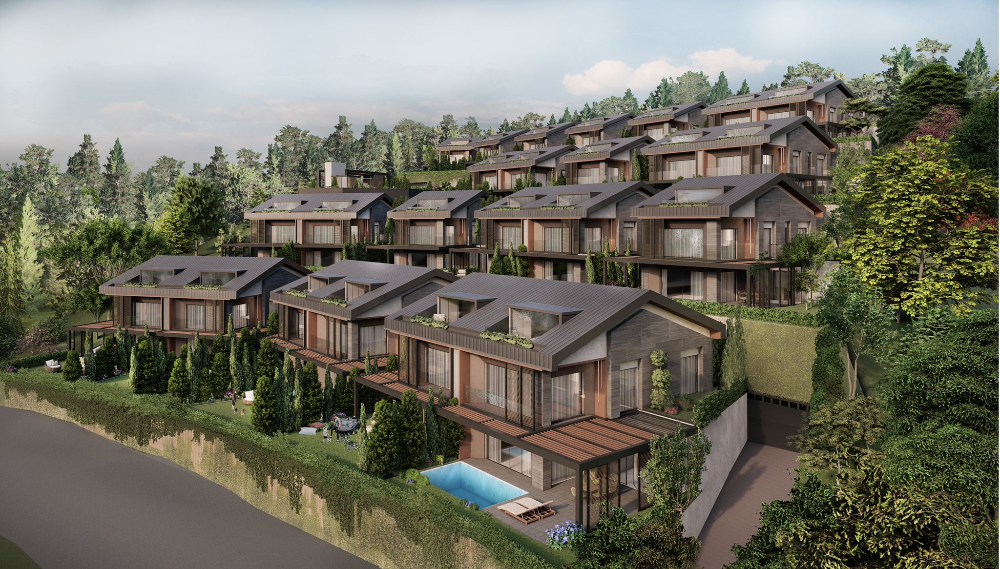 Three-storey villas with private pools in the Sariyer district - Photo 2