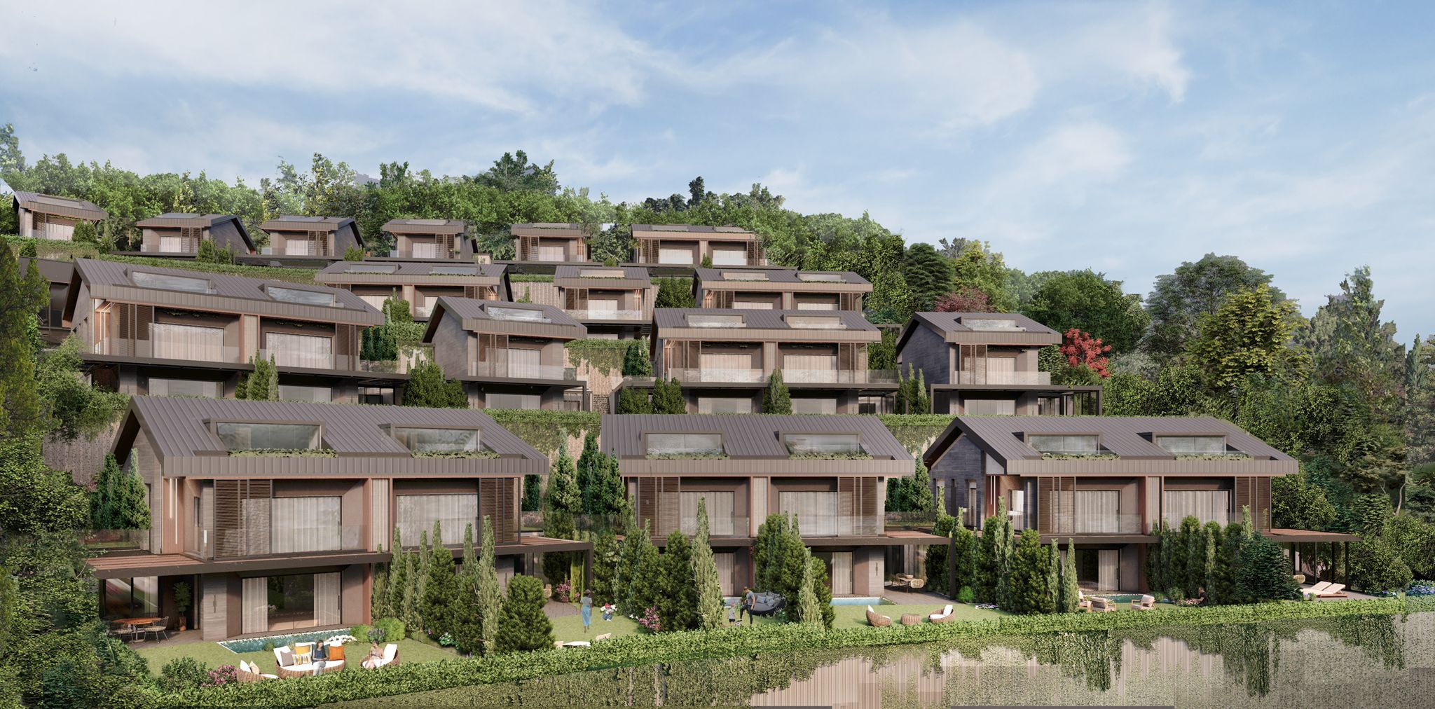 Three-storey villas with private pools in the Sariyer district