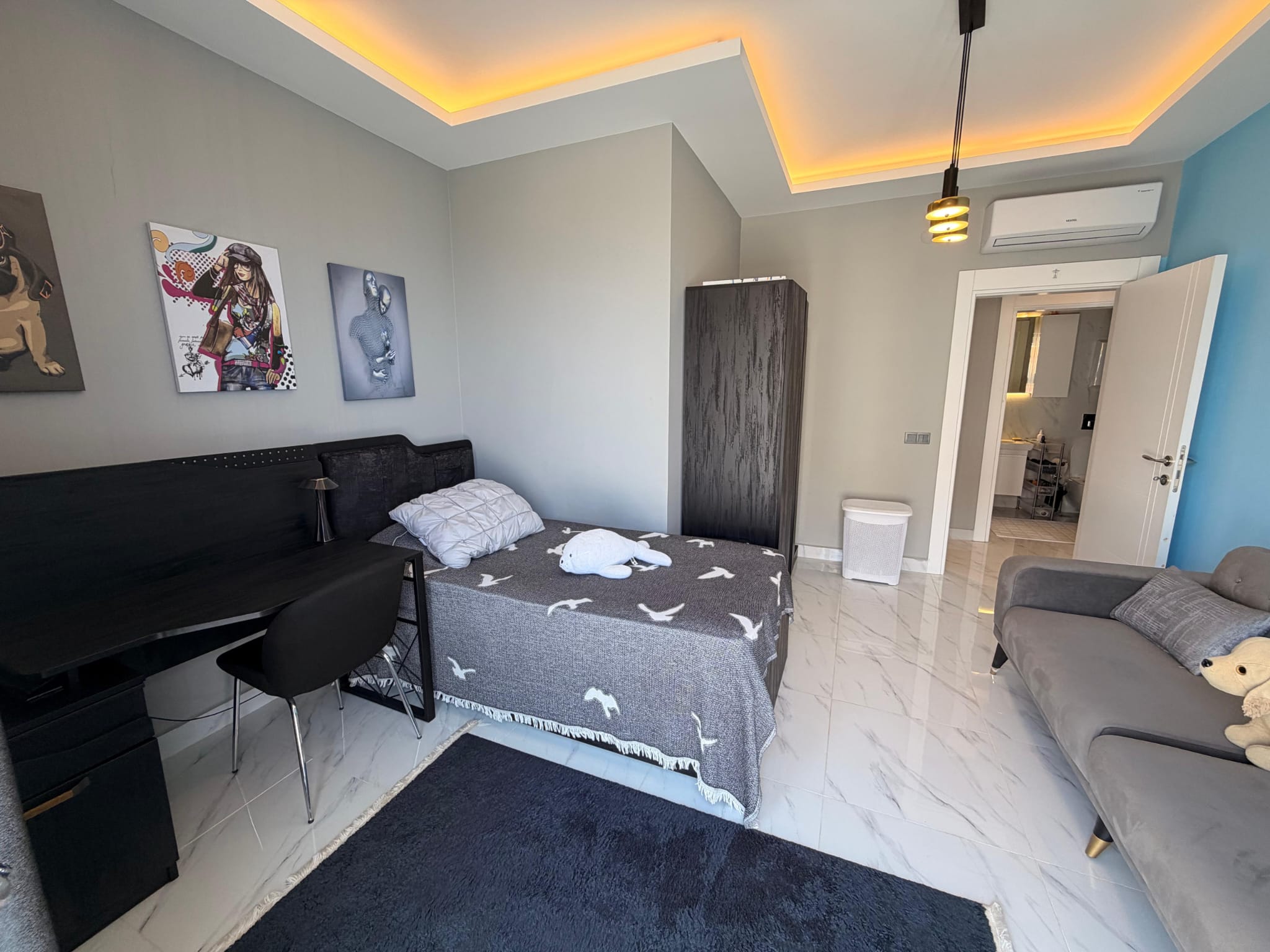 Furnished 2+1 Duplex with Sea View 100 m from the Beach in Kargıcak - Photo 8